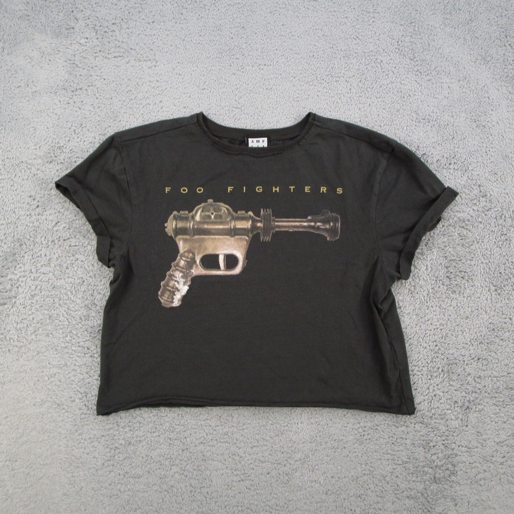 Amplified Foo Fighters Ray Gun Graphic Crop T-Shirt Black Small ZAV 430 BLA